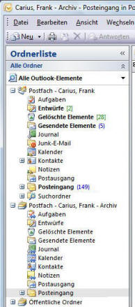 Outlook mit Archivpostfach