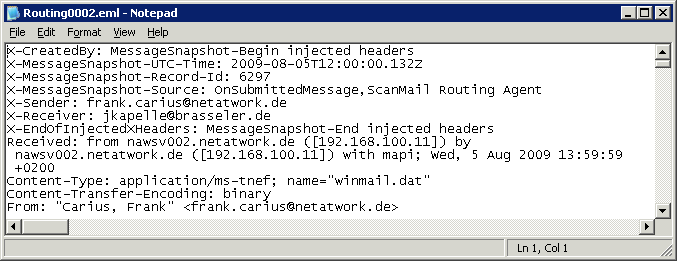 Message in Notepad
