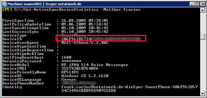 get-ActiveSyncDeviceStatistics
