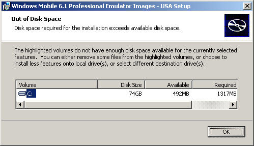 WM61 Emulator Speicherbedarf