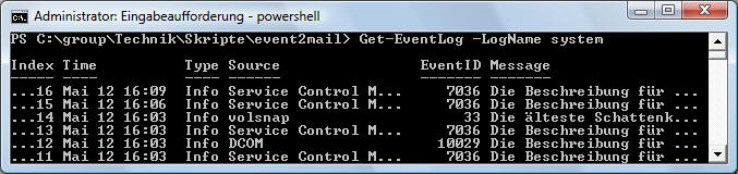 PowerShell Beispiele: Eventlog
