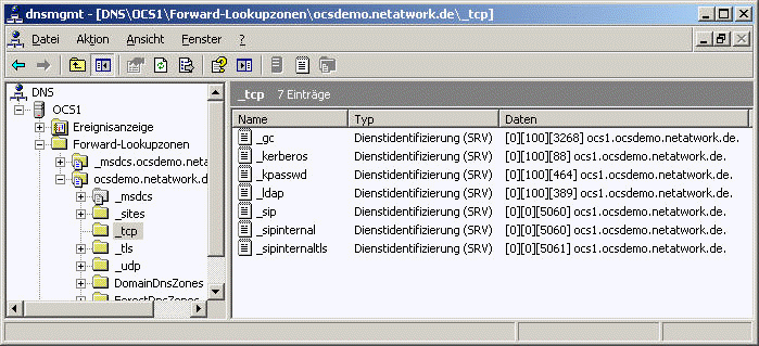 DNS Einträge für OCS